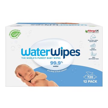 WaterWipes - НАБІР 12x Вологі серветки без вмісту пластику 60 шт. (720 шт.)