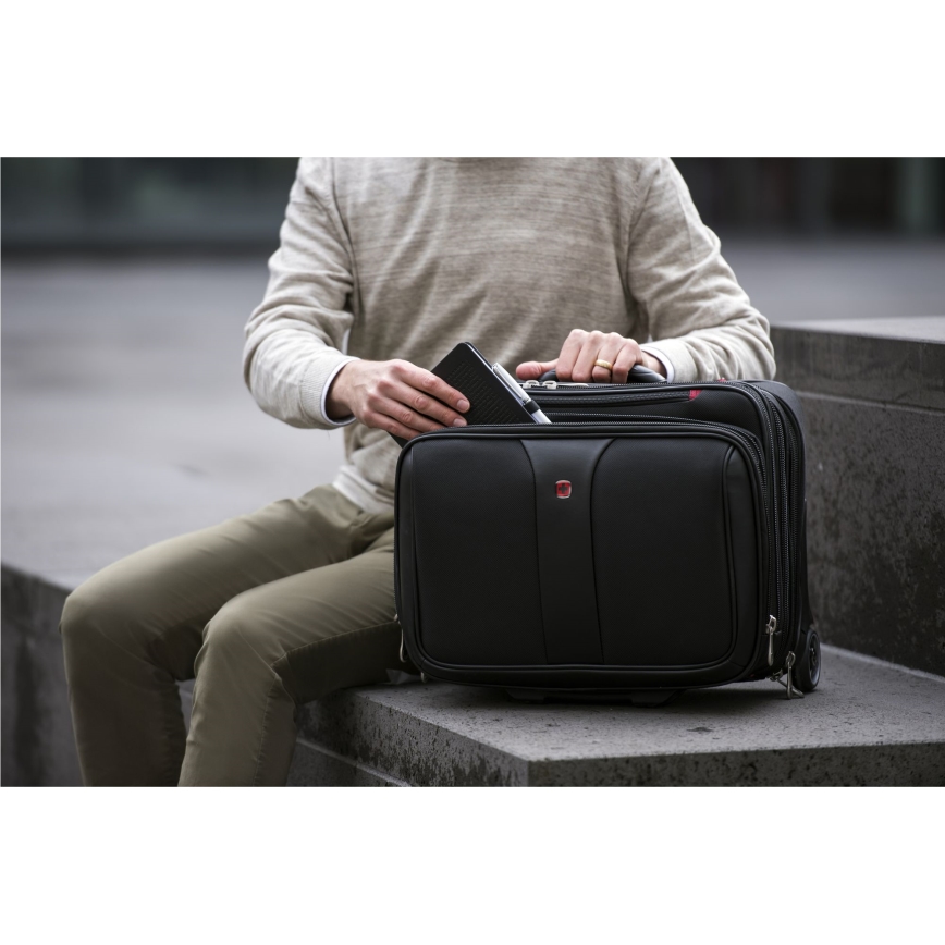 Wenger - Дорожня валіза на коліщатках 25 l 17" + сумка для ноутбука 15,6" Patriot чорний