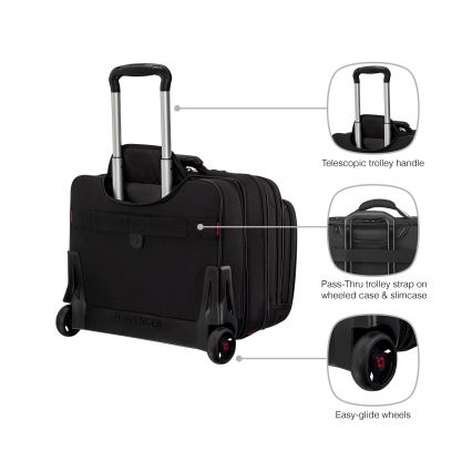 Wenger - Дорожня валіза на коліщатках 25 l 17" + сумка для ноутбука 15,6" Patriot чорний