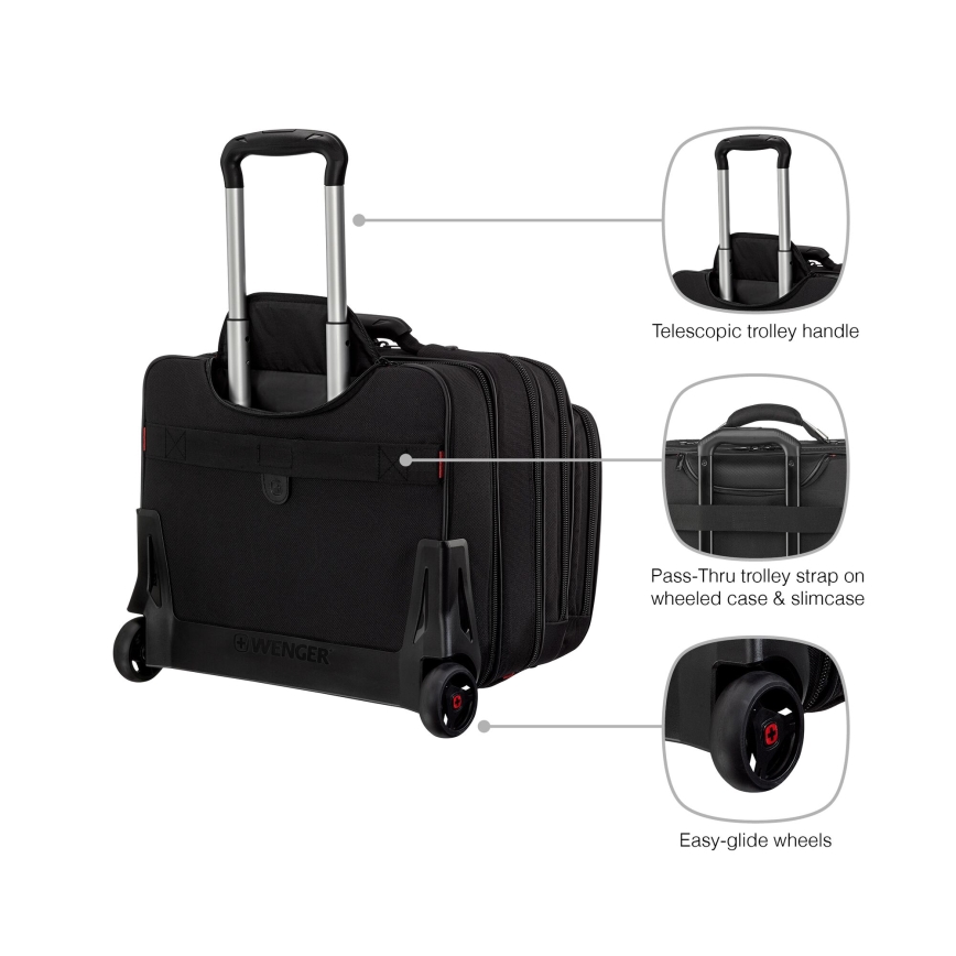 Wenger - Дорожня валіза на коліщатках 25 l 17" + сумка для ноутбука 15,6" Patriot чорний