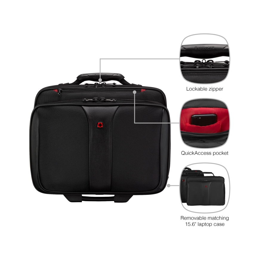 Wenger - Дорожня валіза на коліщатках 25 l 17" + сумка для ноутбука 15,6" Patriot чорний