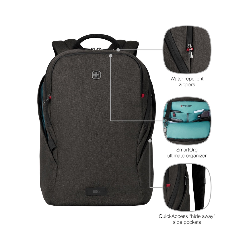 Wenger - Laptop backpack 21 l 16" с карманом для планшета 10" MX Светильник черная