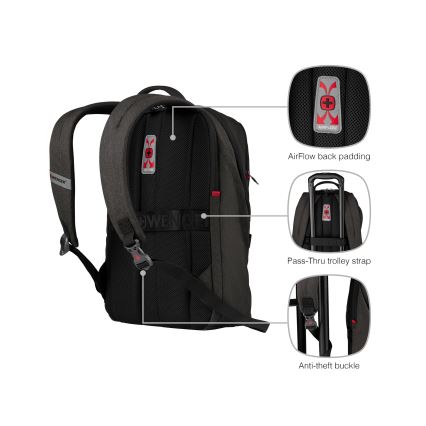 Wenger - Laptop backpack 21 l 16" с карманом для планшета 10" MX Светильник черная