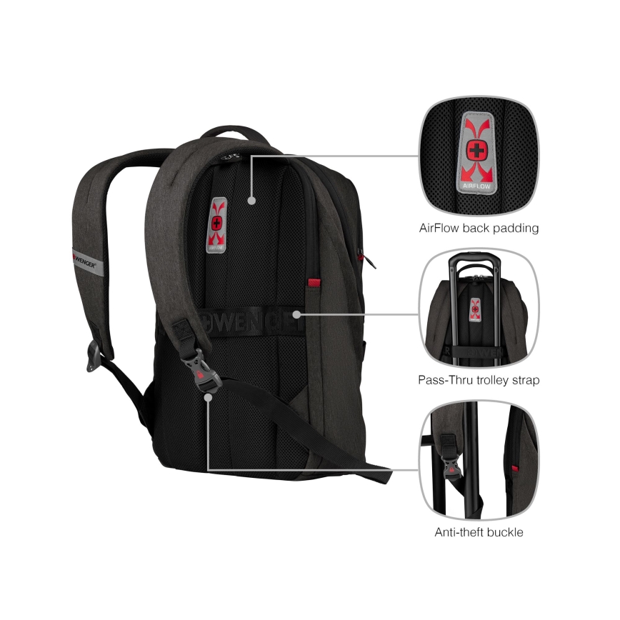 Wenger - Laptop backpack 21 l 16" с карманом для планшета 10" MX Светильник черная