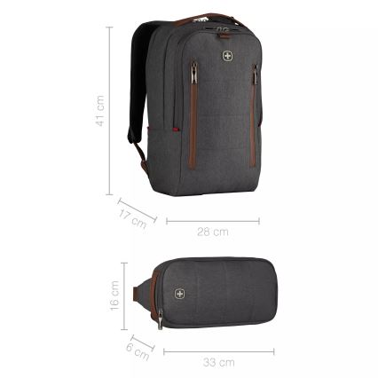 Wenger - Рюкзак для ноутбука 15 l 16 з кишенею для планшета 12 + crossbody taška City Upgrade 2в1 сірий