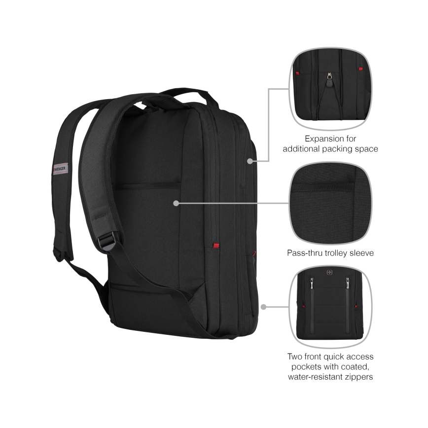 Wenger - Рюкзак для ноутбука 16 л 16" с карманом для планшета 12" City Traveler черный