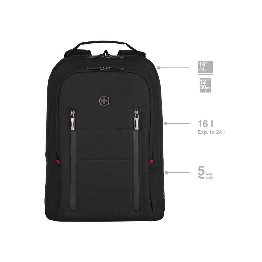 Wenger - Рюкзак для ноутбука 16 л 16" с карманом для планшета 12" City Traveler черный
