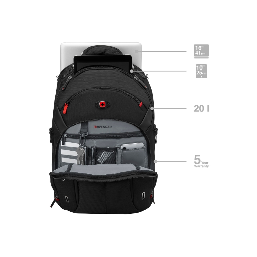 Wenger - Рюкзак для ноутбука 20 l 15" з кишенею для планшета 10" Gigabyte чорний