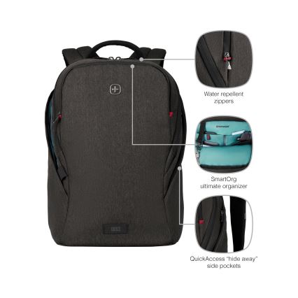 Wenger - Рюкзак для ноутбука 21 l 16 з кишенею для планшета 10 MX Light чорний