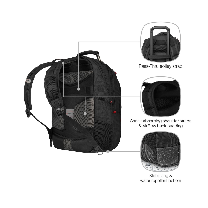 Wenger - Рюкзак для ноутбука 25 l 16" з кишенею для планшета 10" Pegasus Deluxe чорний