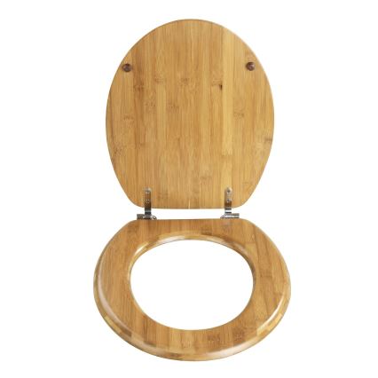 WENKO 144726100 - Унитазное сиденье BAMBOO 34x41 см коричневое/серебристое