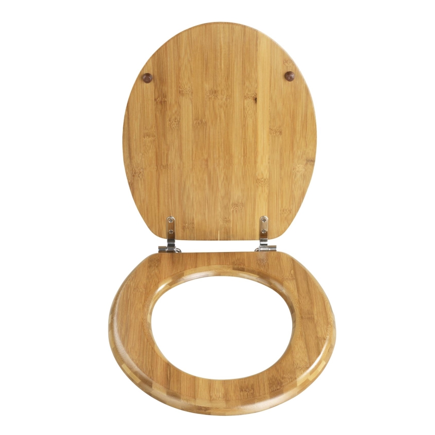 WENKO 144726100 - Унитазное сиденье BAMBOO 34x41 см коричневое/серебристое