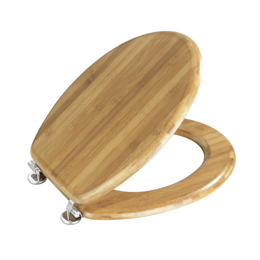 WENKO 144726100 - Унитазное сиденье BAMBOO 34x41 см коричневое/серебристое