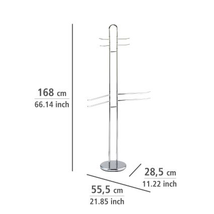 WENKO 15581100 - Напольная вешалка для полотенец PALERMO, 55,5 x 168 см, полированный хром