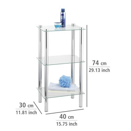 WENKO 15851100 - Стеллаж YAGO 40x74 см серебристый/прозрачный