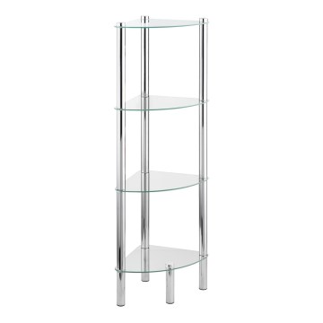 WENKO 15852100 - Стелаж YAGO 30x104 см нержавіюча сталь/сріблястий/прозорий