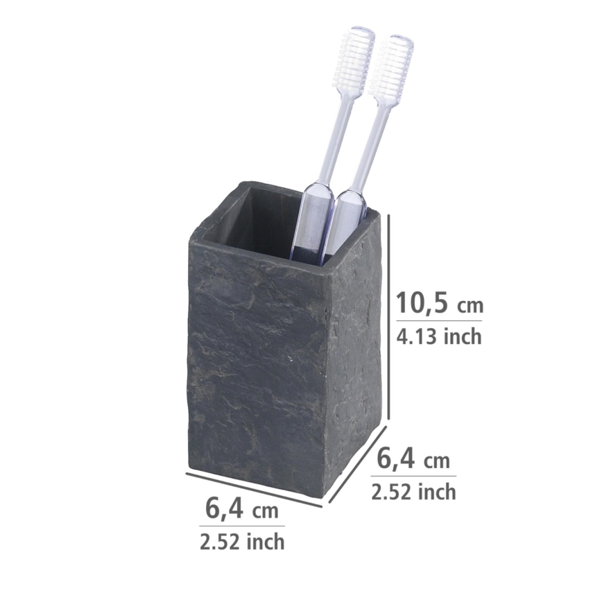 WENKO 17920100 - Стакан SLATE ROCK 6,4x10,5 cm антрацит