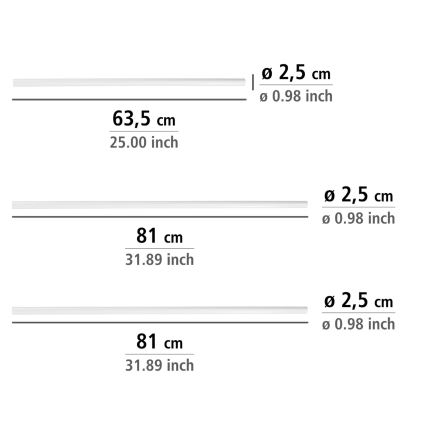 WENKO 19216100 - Держатель штанги UNIVERSAL 2,5 x 2,5 см, белый