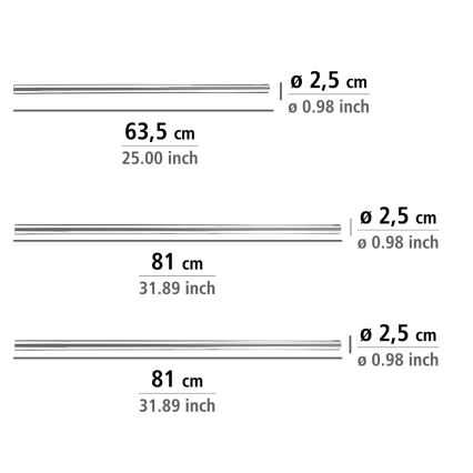 WENKO 19218100 - Штанга UNIVERSAL 2,5x2,5 cm хром/белый