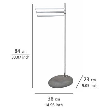 WENKO 19493100 - Стійка для рушників PEBBLE STONE 38x84 см глянцевий хром/сірий