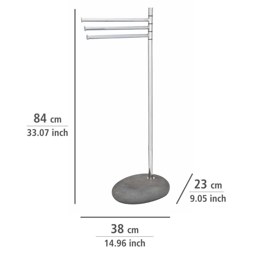 WENKO 19493100 - Стійка для рушників PEBBLE STONE 38x84 см глянцевий хром/сірий