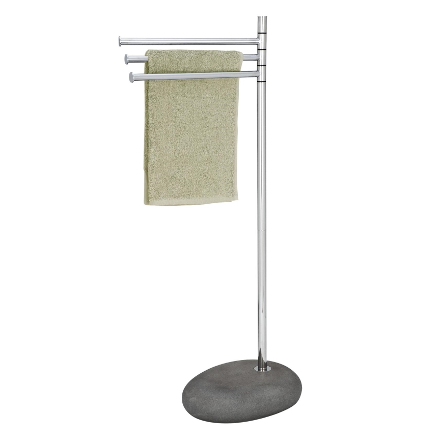 WENKO 19493100 - Стійка для рушників PEBBLE STONE 38x84 см глянцевий хром/сірий