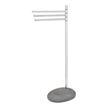 WENKO 19493100 - Стійка для рушників PEBBLE STONE 38x84 см глянцевий хром/сірий