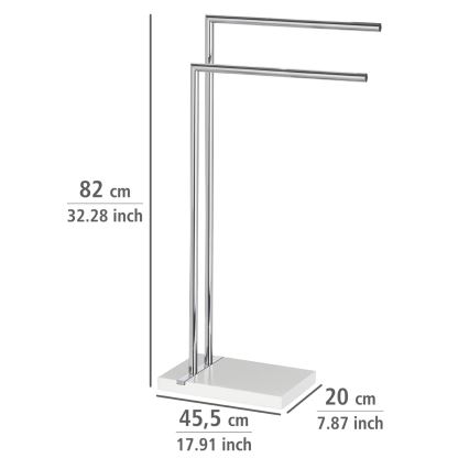 WENKO 20487100 - Підлогова стійка для рушників NOBLE 45,5x82 см глянцевий хром/білий