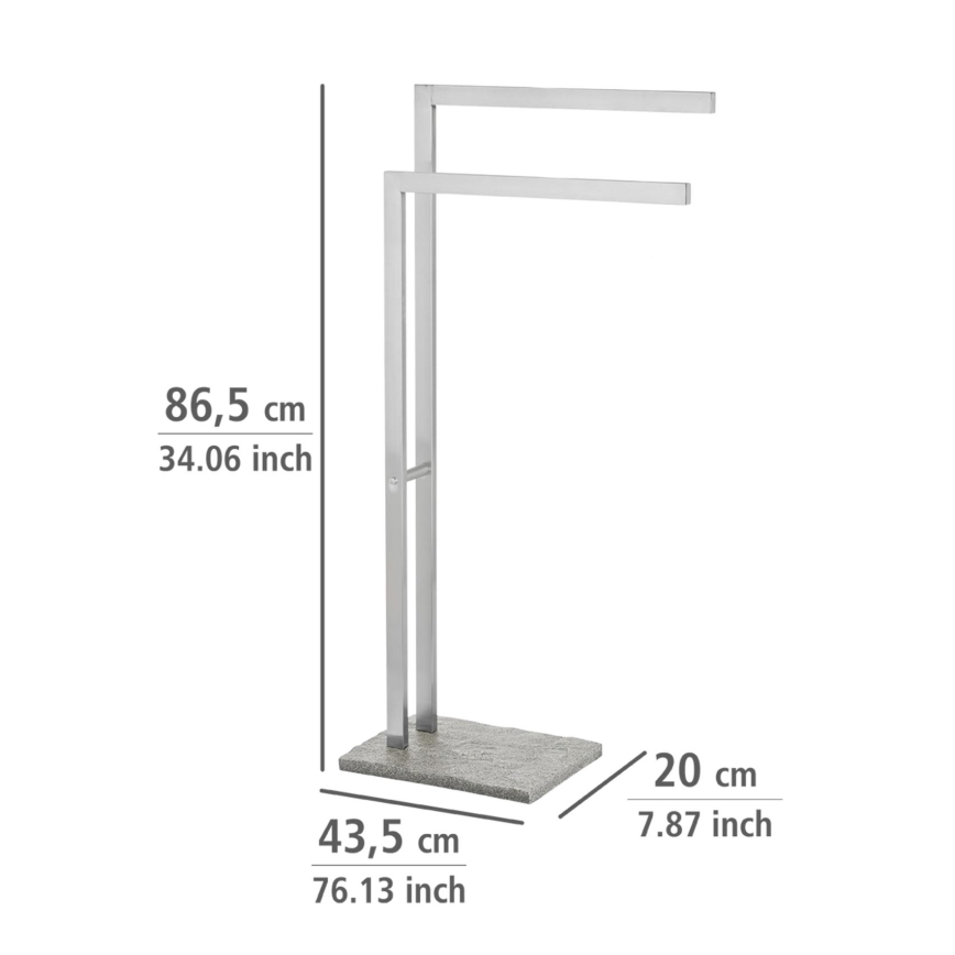 WENKO 20603100 - Підставка для рушників GRANIT 43,5x86,5 cm нержавіюча сталь/сатин/сірий