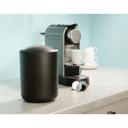 WENKO 21211100 - Ведро для мусора BRASIL 14x21 см черный/глянцевый хром