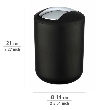 WENKO 21211100 - Відро для сміття BRASIL 14x21 см чорний/блискучий хром