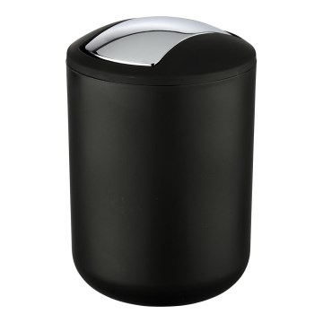 WENKO 21211100 - Ведро для мусора BRASIL 14x21 см черный/глянцевый хром