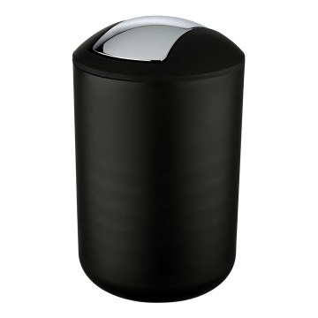 WENKO 21212100 - Сміттєвий кошик BRASIL 19,5x31 см чорний/глянцевий хром