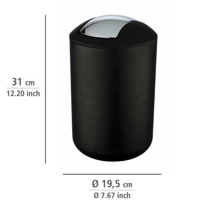 WENKO 21212100 - Корзина BRASIL 19,5x31 см чёрный/полированный хром