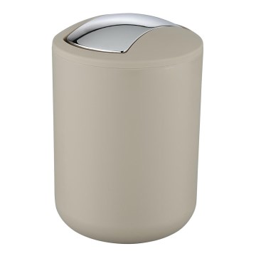 WENKO 21221100 - Відро для сміття BRASIL 14x21 см бежеве/глянцевий хром