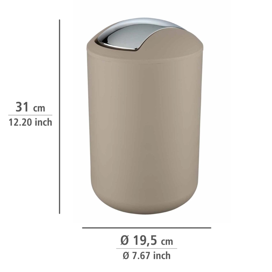 WENKO 21222100 - Корзина BRASIL 19,5x31 см бежевая/полированный хром