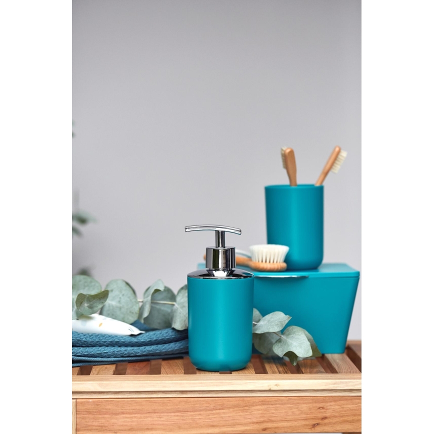 WENKO 21224100 - Дозатор для мыла BRASIL 7,3x16,5 см бирюзовый/глянцевый хром