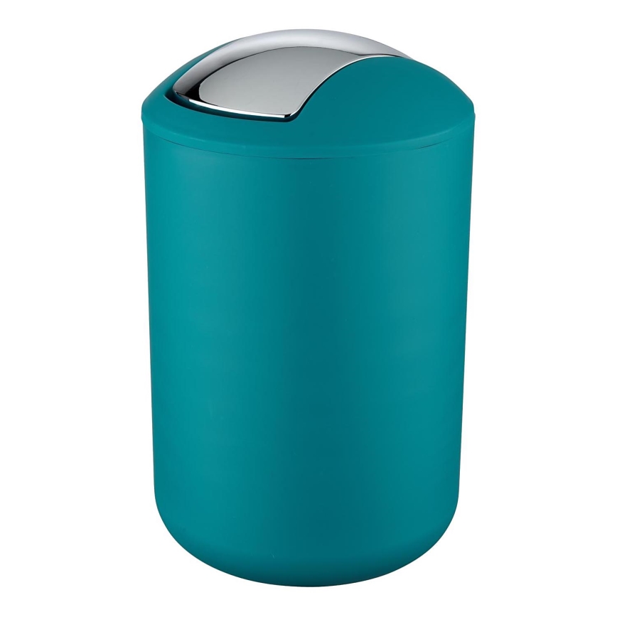 WENKO 21227100 - Сміттєвий кошик BRASIL 19,5x31 см бірюзовий/глянцевий хром