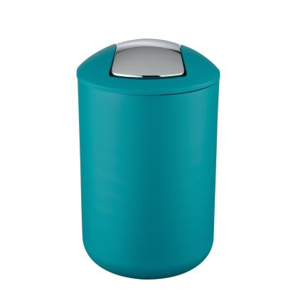 WENKO 21227100 - Мусорное ведро BRASIL 19,5x31 cm бирюзовый/полированный хром
