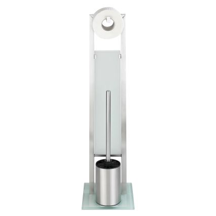 WENKO 21564100 - Щетка для унитаза RIVALTA 18x70 см нержавеющая сталь/серебристая/белая/чёрная