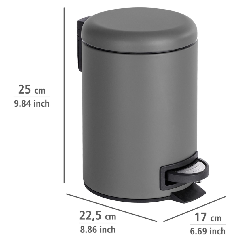 WENKO 22148100 - Корзина LEMAN 17x25 см серый/чёрный
