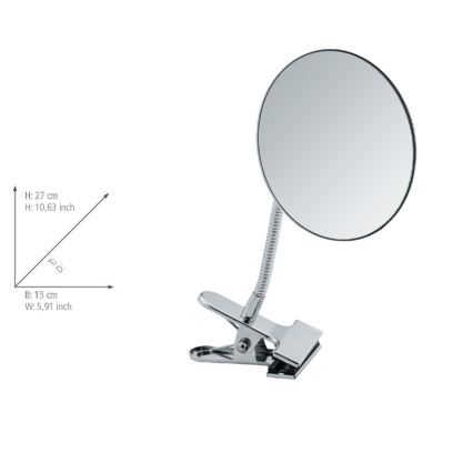 WENKO 22195100 - Косметичне дзеркало CLIP 15x27 cm глянцевий хром