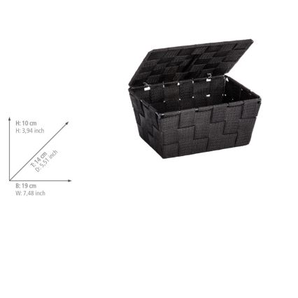 WENKO 22197100 - Корзина ADRIA 19x14 см черная