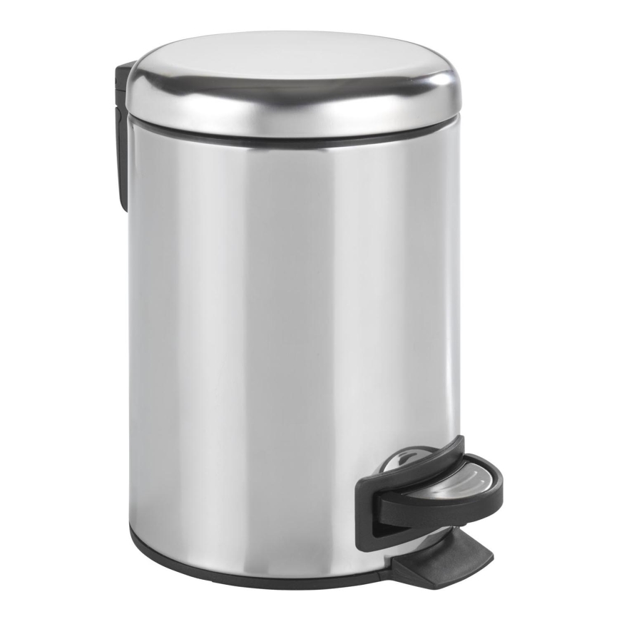 WENKO 22444100 - Сміттєвий кошик LEMAN 17x25 см нержавіюча сталь/сріблястий/чорний