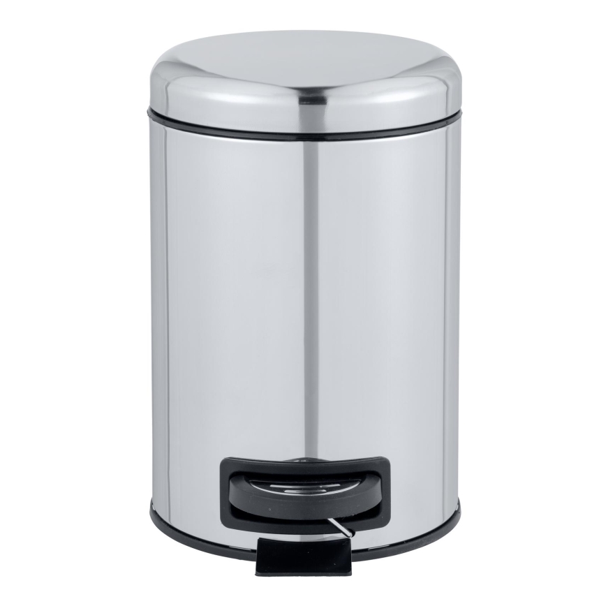 WENKO 22444100 - Сміттєвий кошик LEMAN 17x25 см нержавіюча сталь/сріблястий/чорний