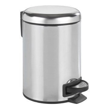 WENKO 22444100 - Сміттєвий кошик LEMAN 17x25 см нержавіюча сталь/сріблястий/чорний