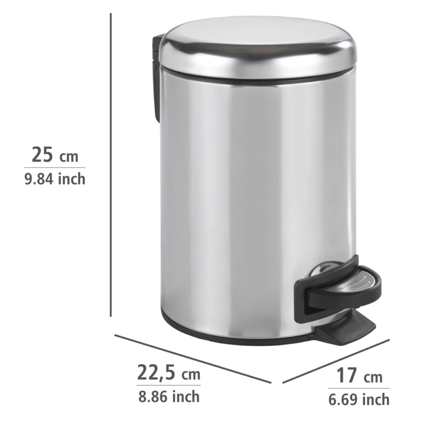 WENKO 22444100 - Корзина LEMAN 17x25 см из нержавеющей стали, серебристая/чёрная
