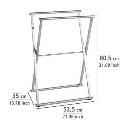 WENKO 22476100 - Стойка для полотенец LAVA 53,5x80,5 см нержавеющая сталь/серебристая