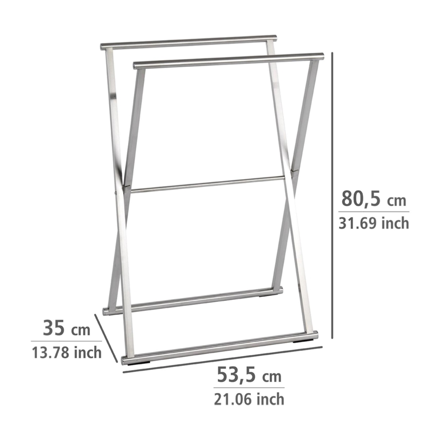 WENKO 22476100 - Стойка для полотенец LAVA 53,5x80,5 см нержавеющая сталь/серебристая