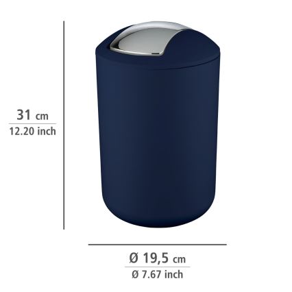 WENKO 22521100 - Корзина для мусора BRASIL 19,5x31 см синий/глянцевый хром